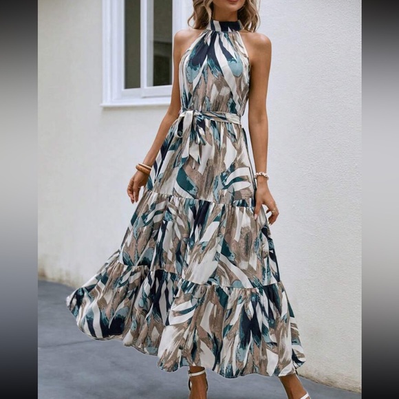 Boho geo print better halter maxi dress - Picture 6 of 6